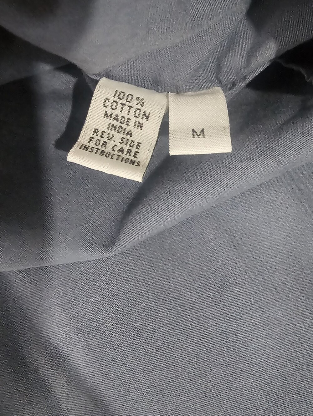 Save Khaki Blue Grey Mens Long Sleeve Button Down 100% Cotton Egypt Made Medium - Picture 5 of 6
